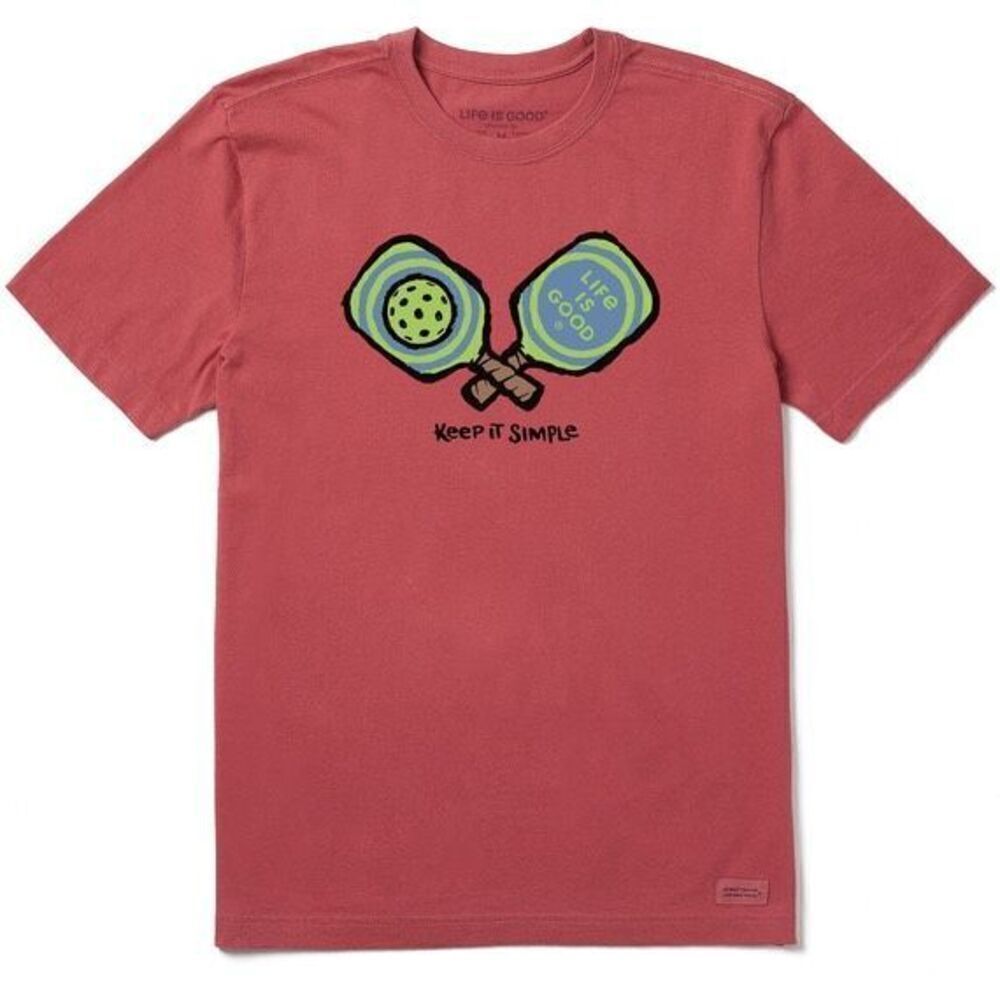 Life is good Men's Keep It Simple Pickleball Short Sleeve crusher Tee size M
